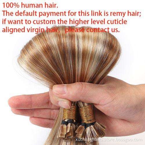 russian flat tip hair vendors Wholesale flat double tips lashes remy hair cuticle aligned virgin flat tip human hair extension